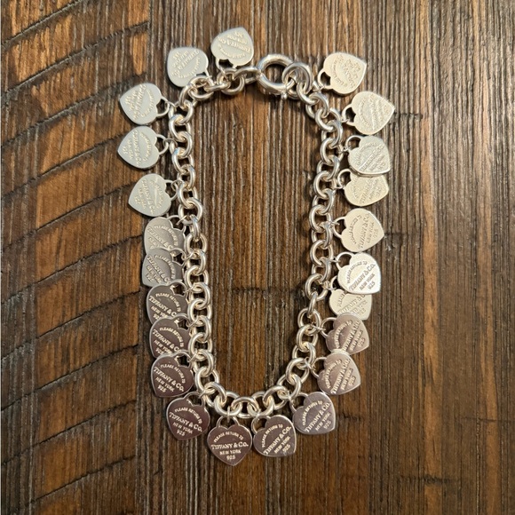 Tiffany & Co. Silver Multi Heart Charm Bracelet - Picture 5 of 6